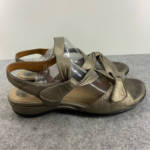 Clarks Artisan Lucena Pewter Leather Strappy Sandals Women's Size 9M - Picture 5 of 13